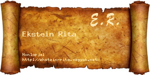 Ekstein Rita névjegykártya